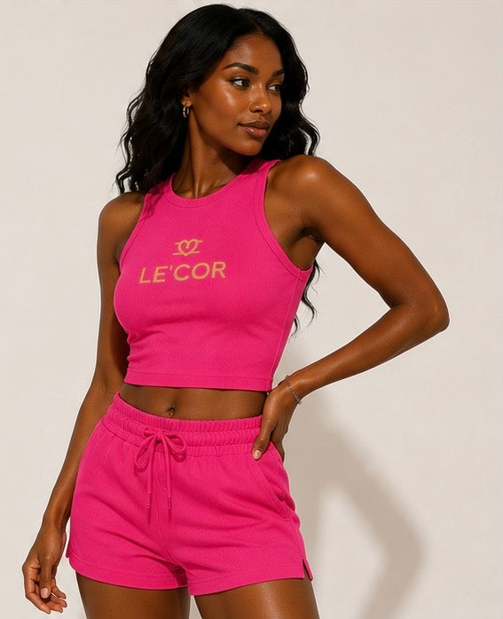 Cropped Sleeveless High Neck Tank Top $35