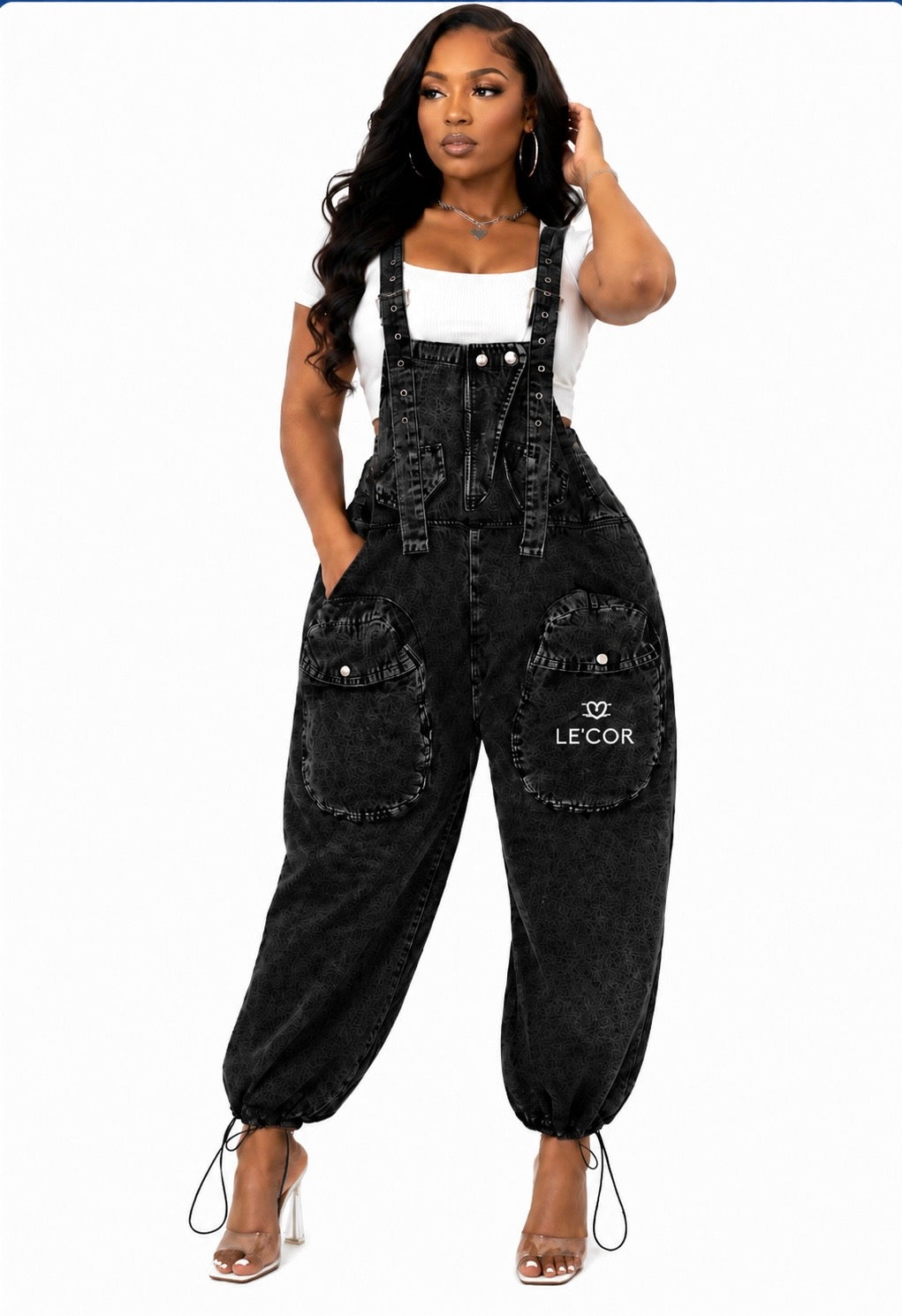 Denim Overalls Loose Wide Leg Jean Jumpsuit $95