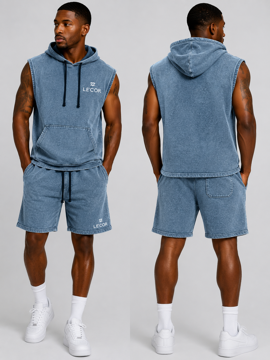 Acid wash short set  $65