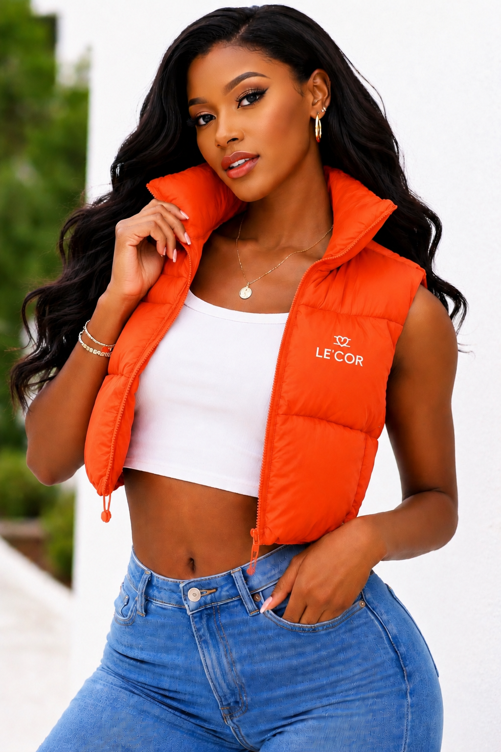 Cropped Puffer Vest             $60