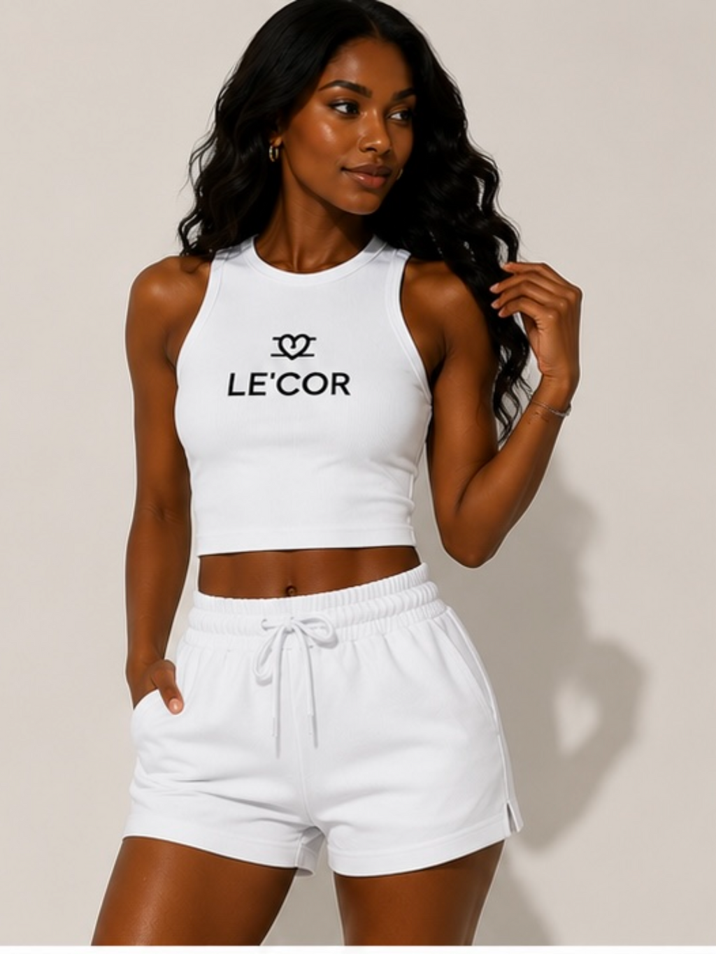 Cropped Sleeveless High Neck Tank Top $35