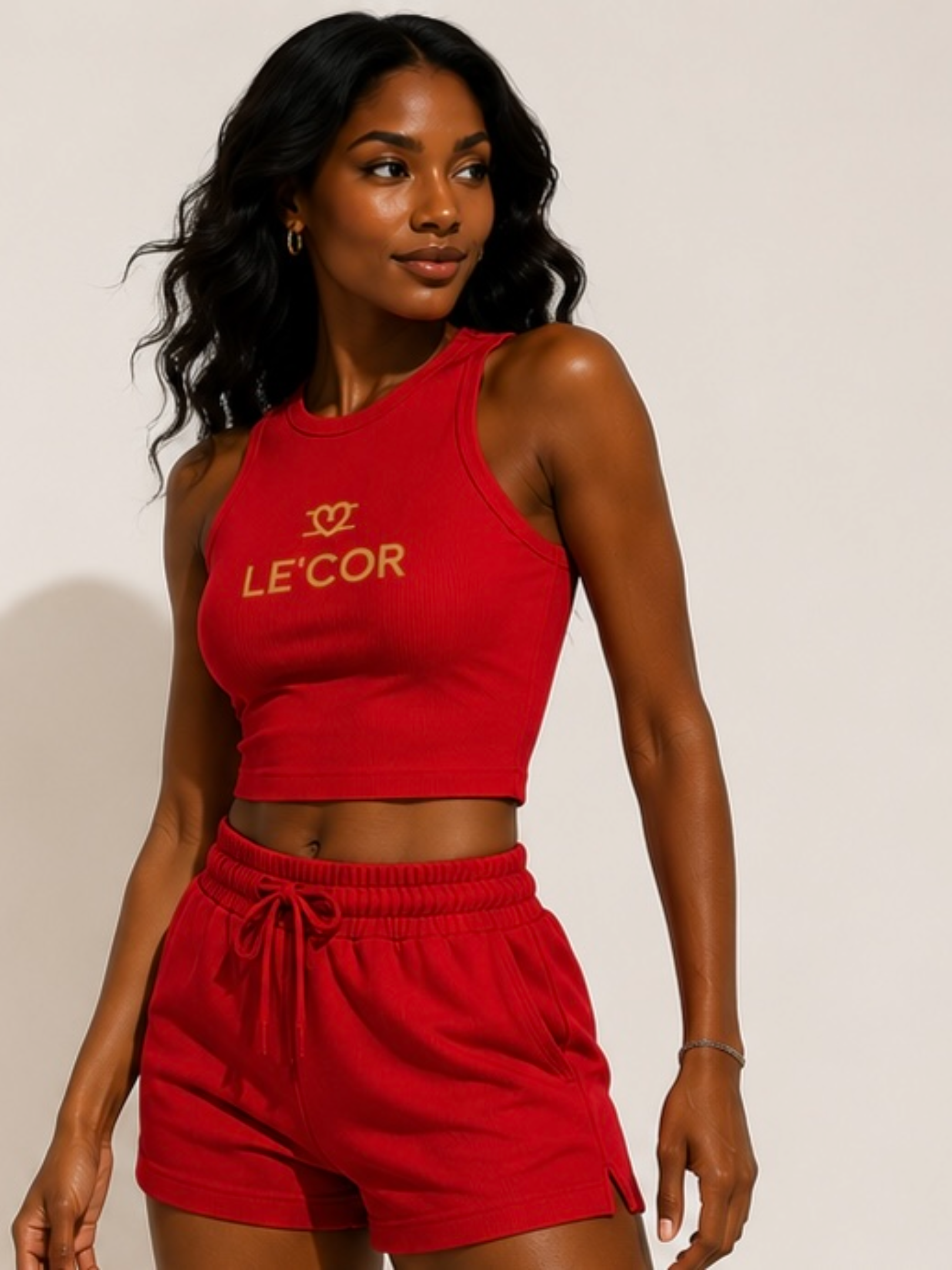 Cropped Sleeveless High Neck Tank Top $35